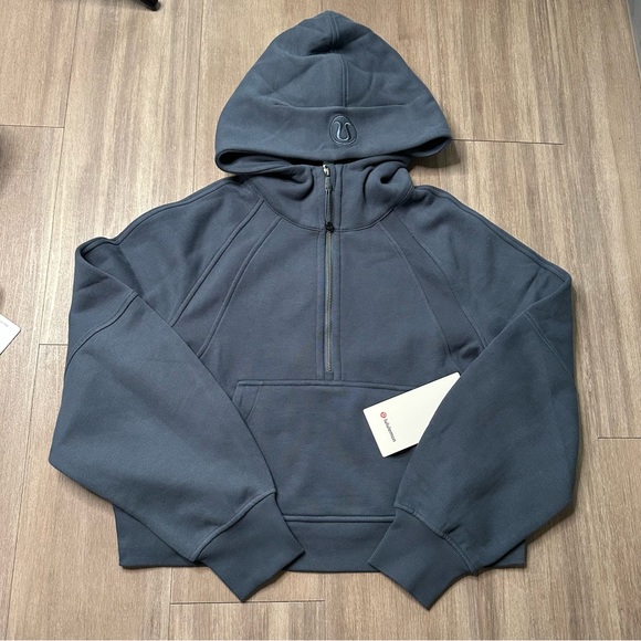 lululemon athletica | Tops | Lululemon Scuba Oversized Halfzip Hoodie Iron  Blue | Poshmark